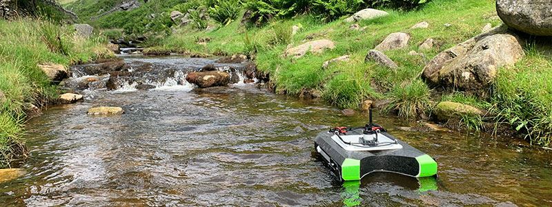 a sontek rs5 floating in a river in the uk